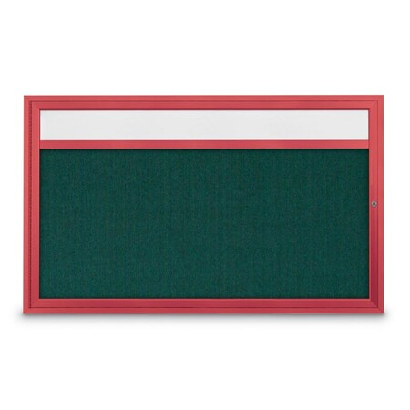 United Visual Products Slim Enclosed Corkboard, 30"x36", Satin Alum Frame/Apricot UVEB3036-SATIN-APRICOT